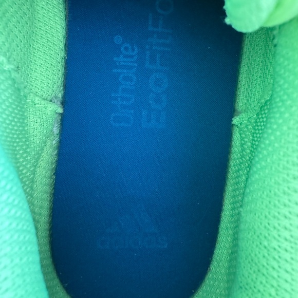 Kids Neon Green Adidas Sneakers BOOSTS - Picture 8 of 9